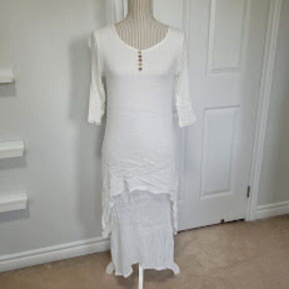 Dayou coastal linen white layered dress, small - Picture 16 of 16